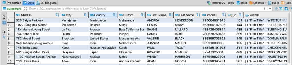 Verify data in DBeaver distributed SQL GUI example