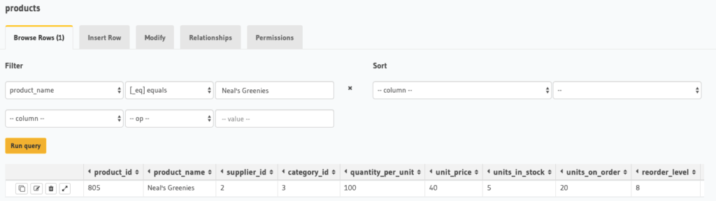issuing a query Data tab example hasura yugabytedb gke