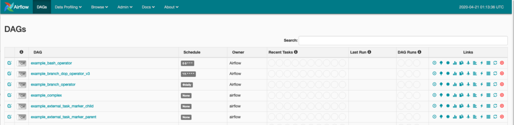 Access the Airflow web UI yugabytedb airflow example