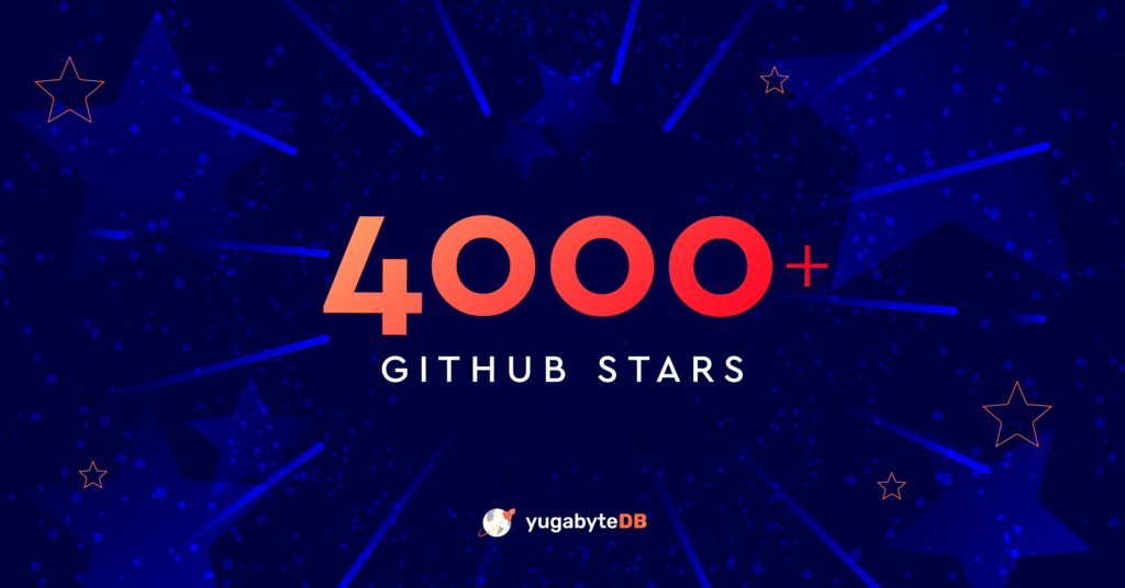 YugabyteDB community milestone 4000 GitHub stars