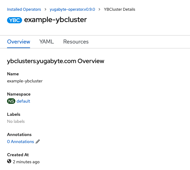 how to create yugabytedb cluster and make it available on red hat openshift