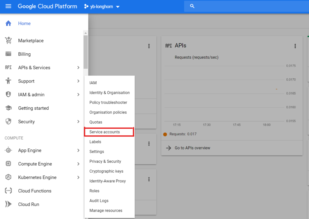create a Service Account attached to a google cloud platform account distributed sql longhorn howto