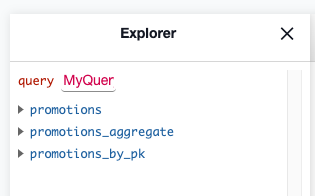 open up the Hasura console and track the promotions table in the Explorer AKS GKE yugabytedb distributed sql tutorial