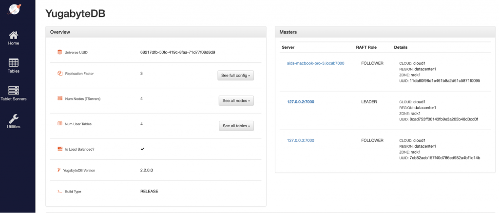 the Num Nodes (TServers) changed to 4 but the YB-Masters count remained at 3 yugabyted example