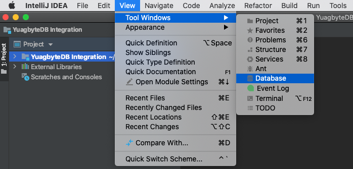 launch the database step, IntelliJ and YugabyteDB tutorial