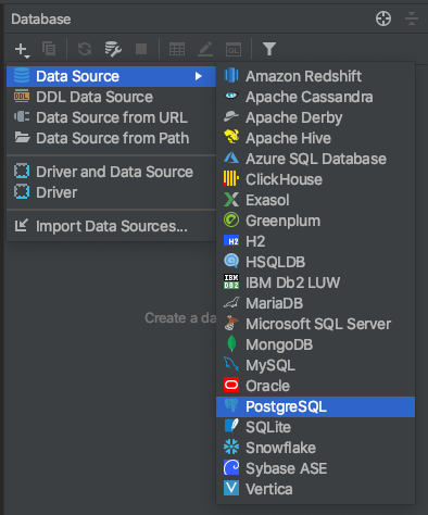 Add a PostgreSQL data source, IntelliJ and YugabyteDB example