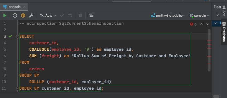 IntelliJ YugabyteDB tutorial,  test the integration by executing the following query in IntelliJ