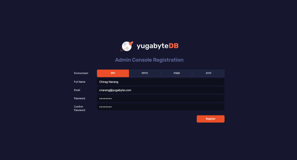 create a yugabyte platform admin account, azure beta tutorial