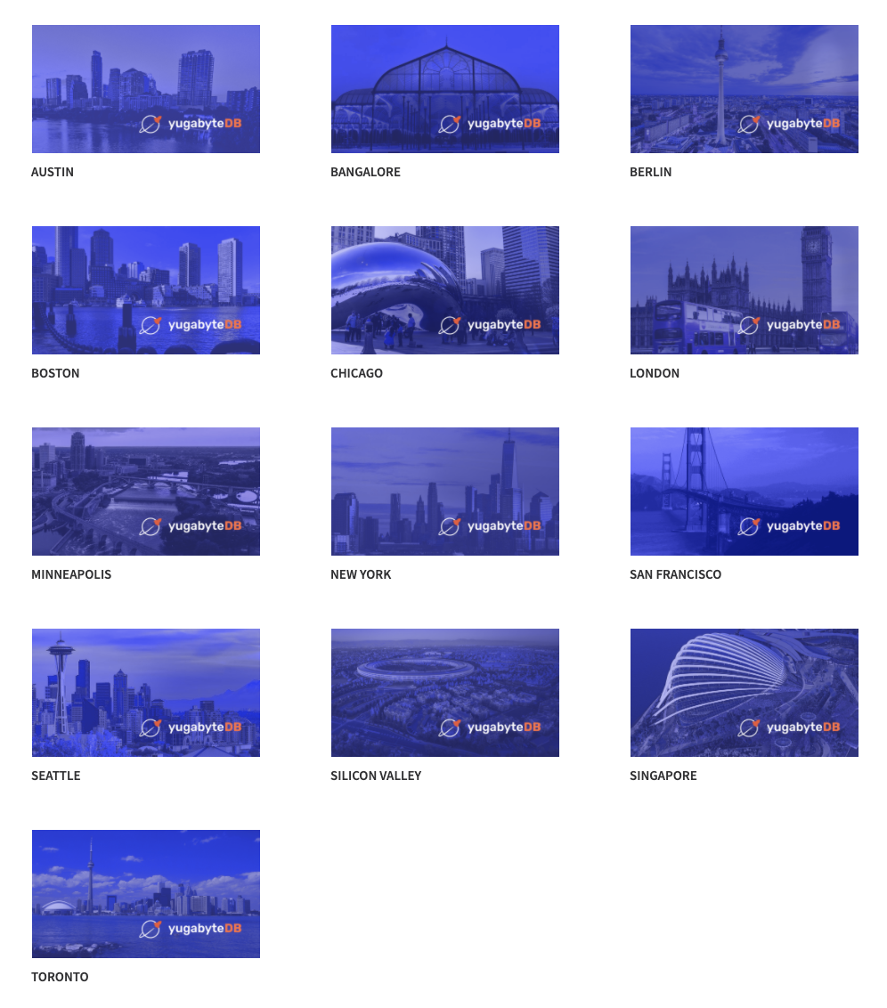 Updated March 2021 YugabyteDB User Group Meetups 2