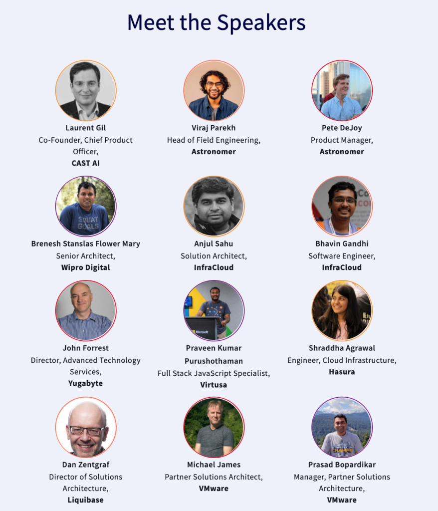 Sampling of speakers at Distributed SQL Summit Asia 2021