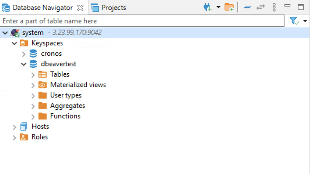 Database Navigator for YugabyteDB YCQL