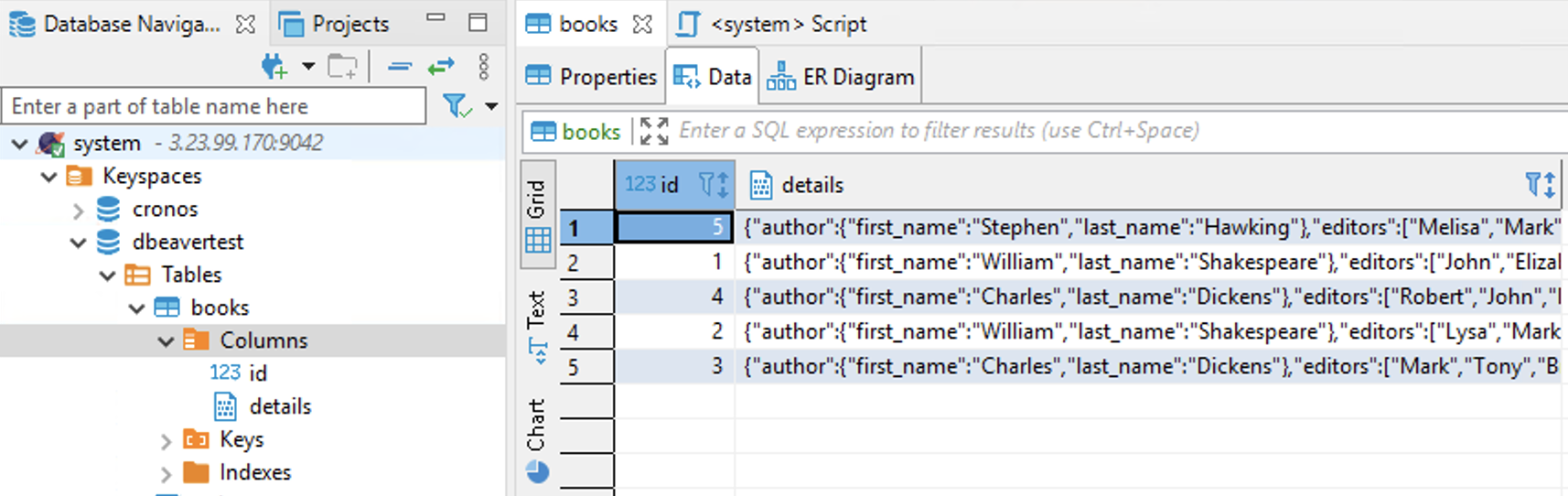 Sample JSONB Dataset