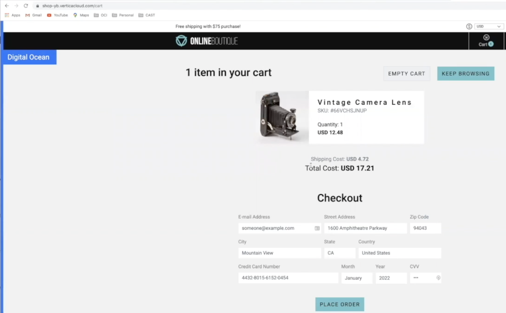 Screenshot 1 - Rendering from DigitalOcean