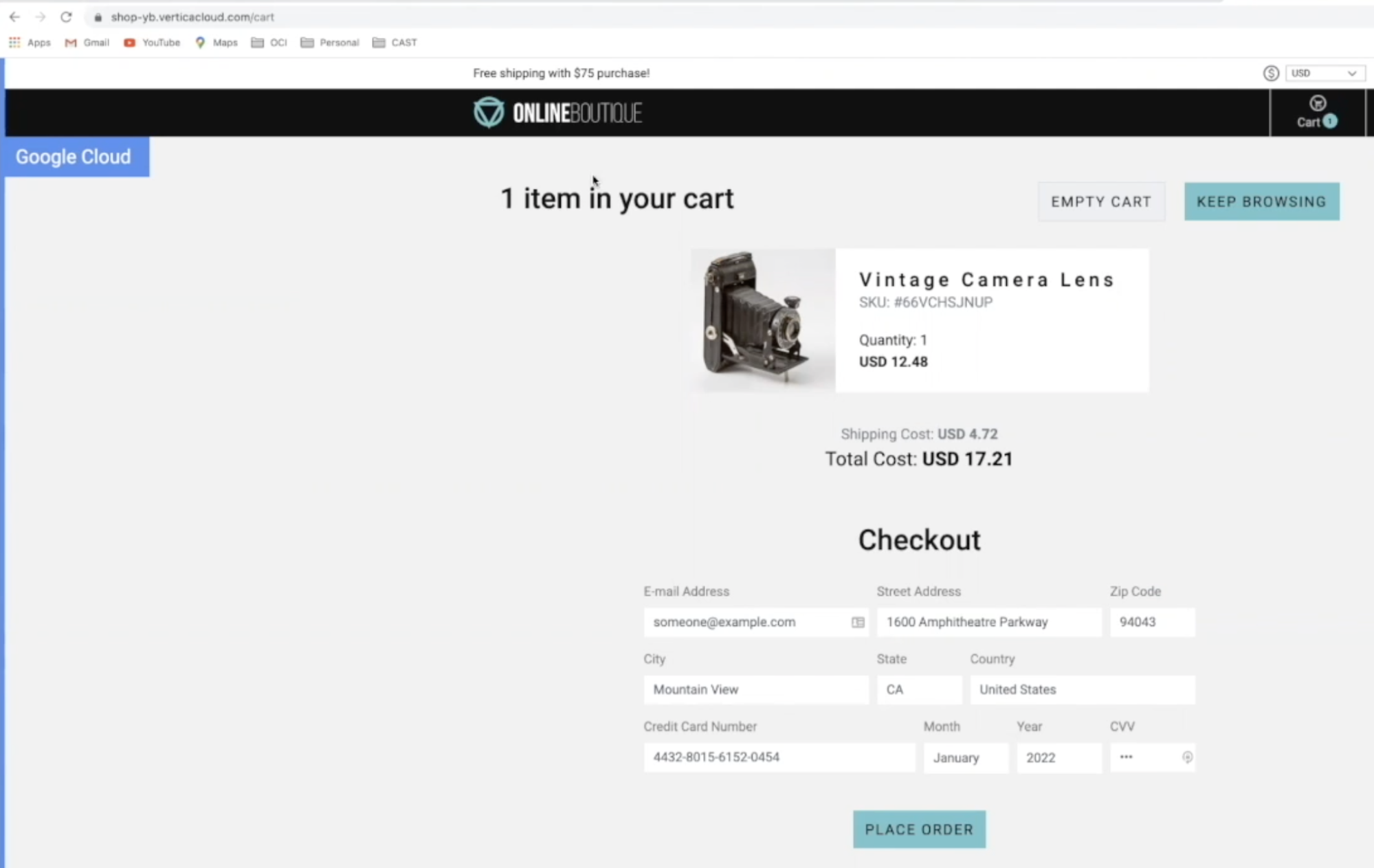Screenshot 2 - Rendering from GCP, Upon Refresh
