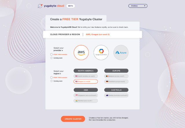 YugabyteDB Managed screenshot