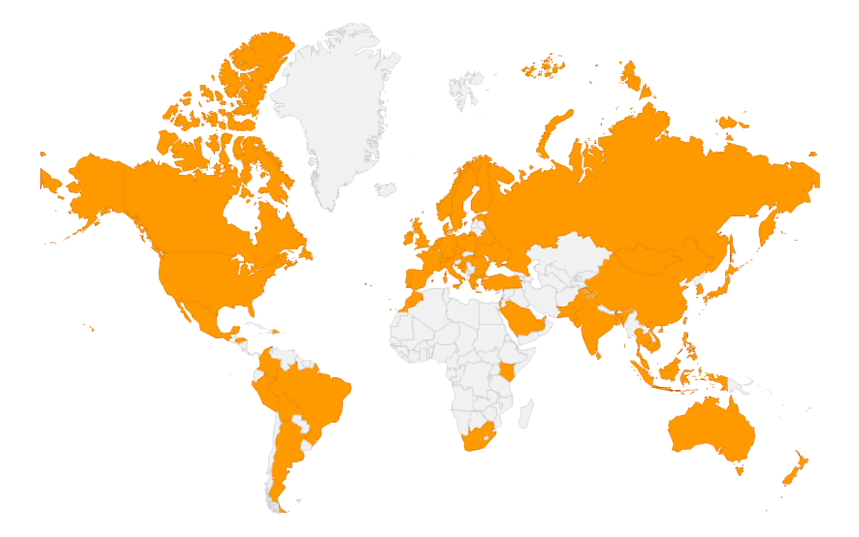 Yugabyte Contributor world map