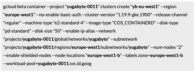 Create the second GKE cluster in the Europe region.