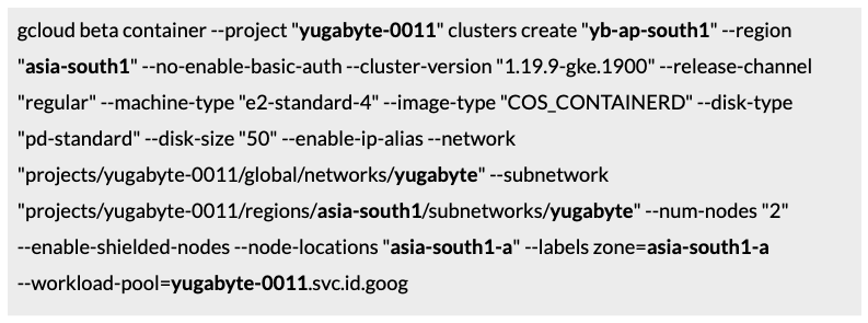 Create the third GKE cluster in the Asia region.