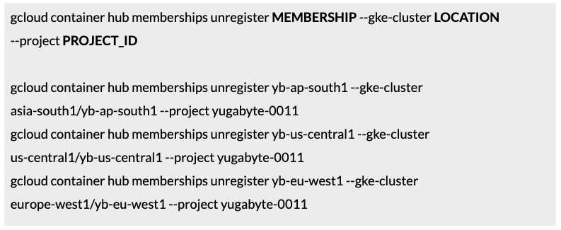 Unregister the Hub Membership.