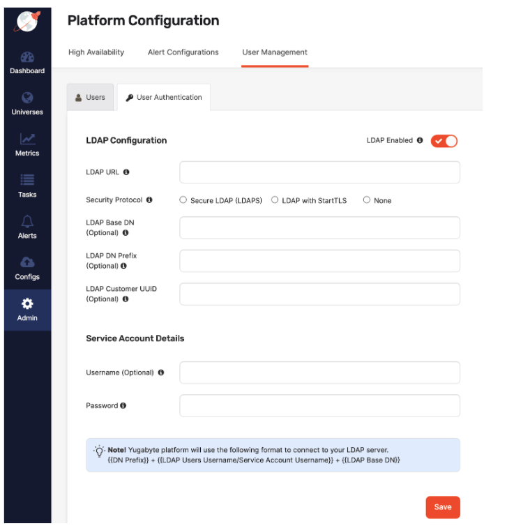 YugabyteDB 2.12 LDAP authentication.