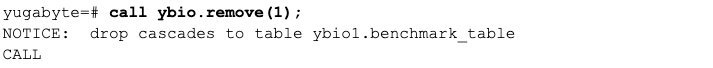 Removing the benchmark schema for flexible IO testing.