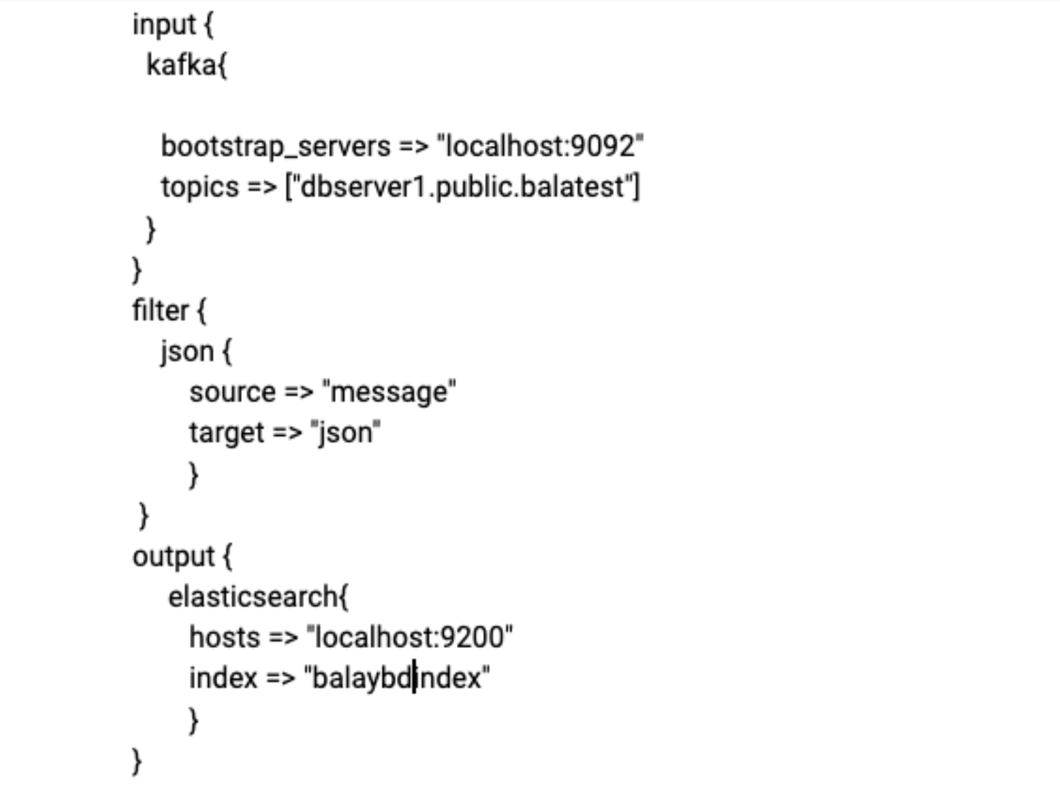 Sample Logstash configuration.