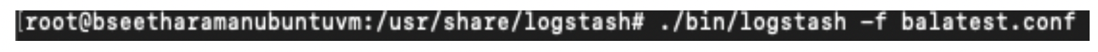 Executing the Logstash configuration.