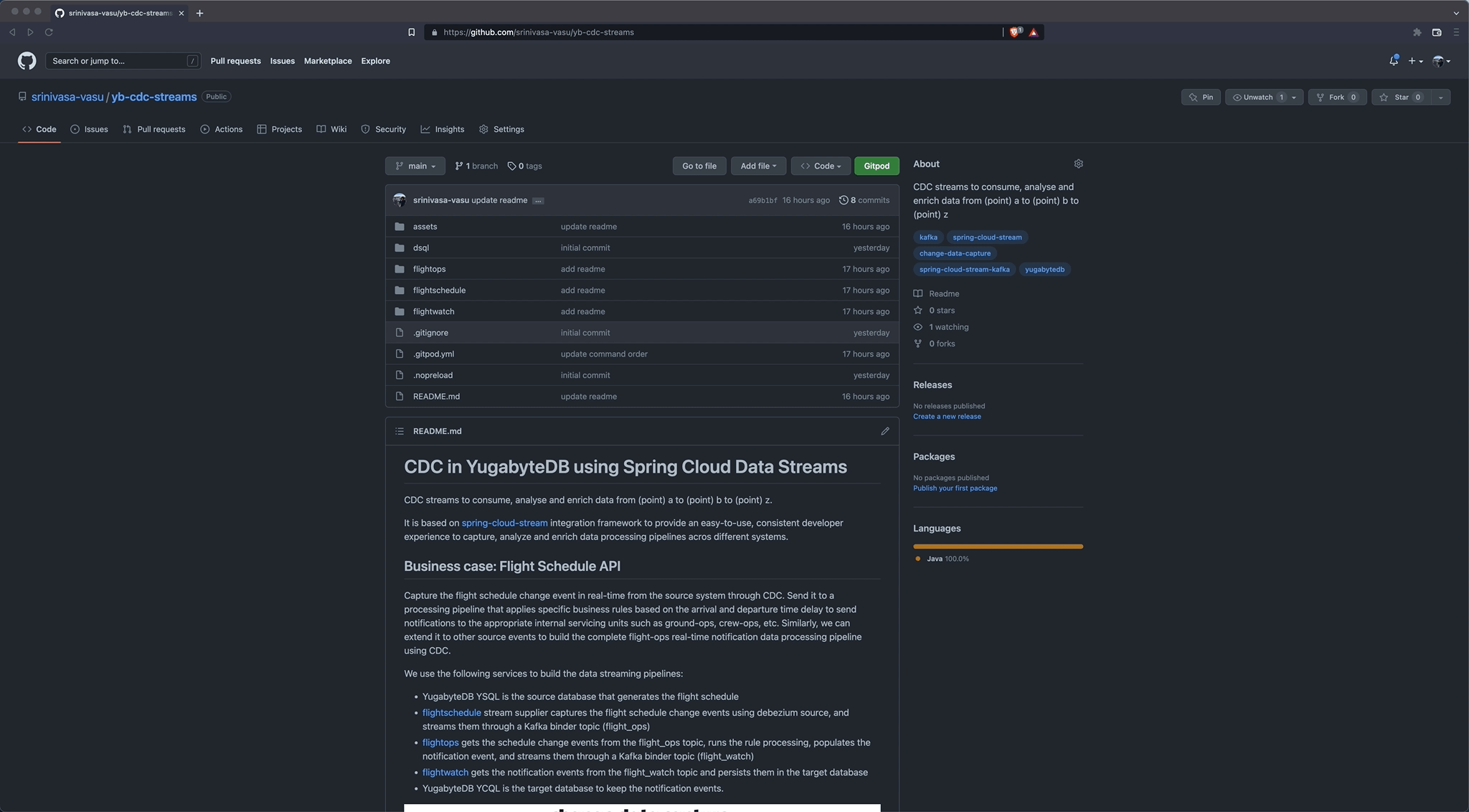 Change Data Capture (CDC) Using a Spring Data Processing Pipeline