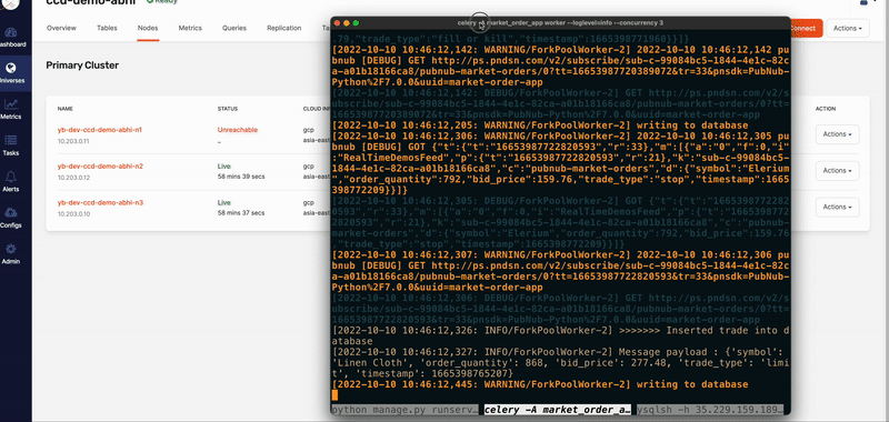 no downtime in yugabytedb screen