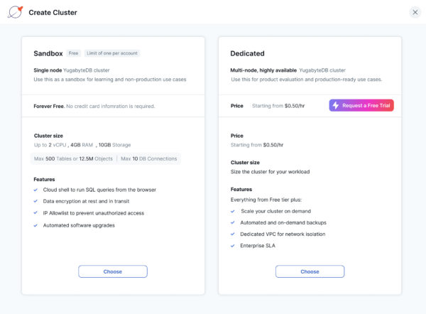 How to set up a free trial in YugabyteDB Managed
