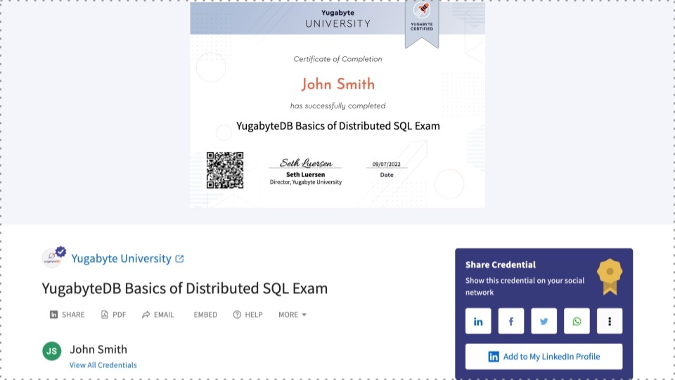 Certification and Credentials - Yugabyte University
