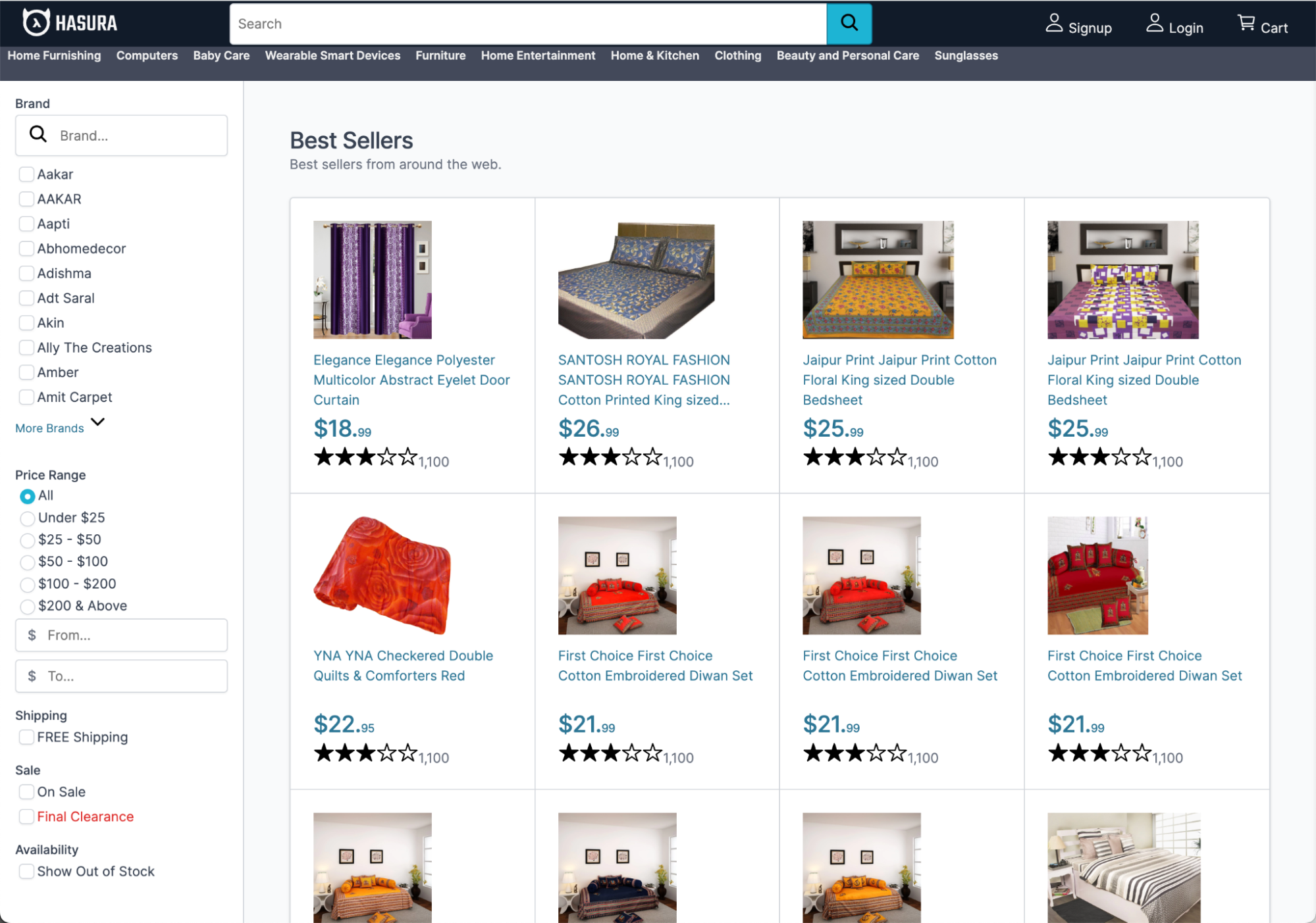 Hasura E-Commerce Application