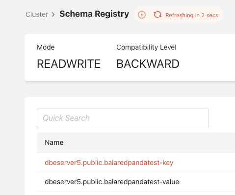 Topics subscribed to - Redpanda YugabyteDB