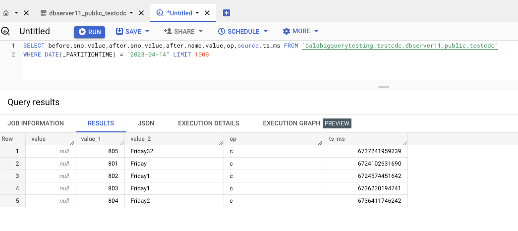 BigQuery Console