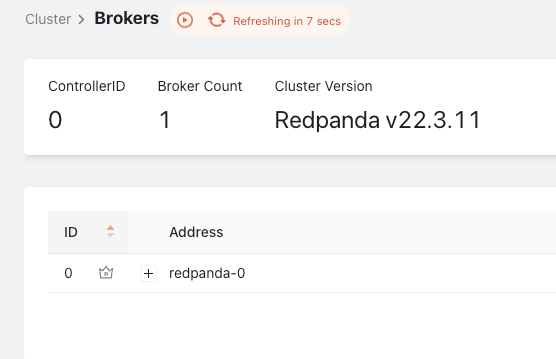 Redpanda Broker details