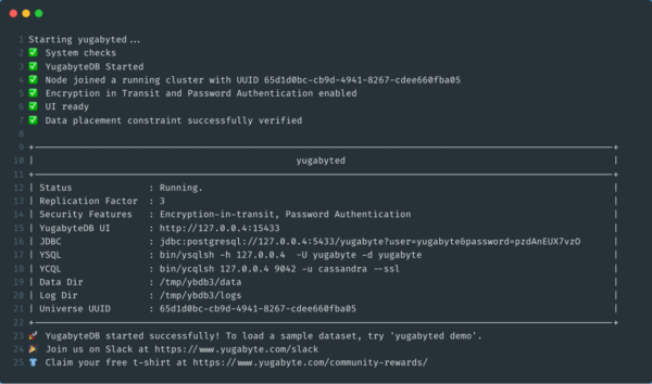 Starting YugabyteDB instance