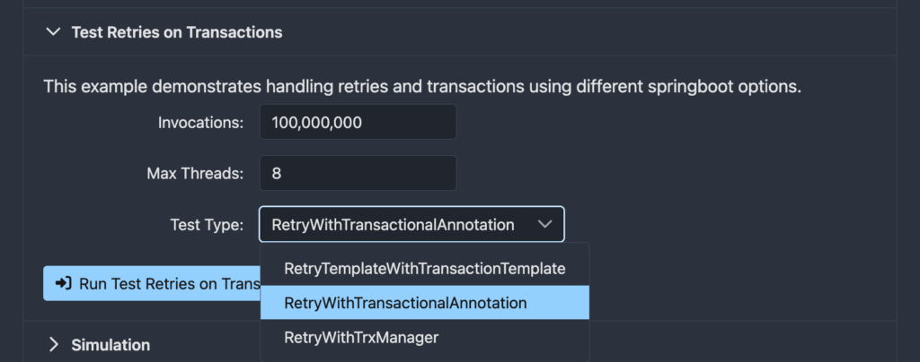 Test retries on transactions
