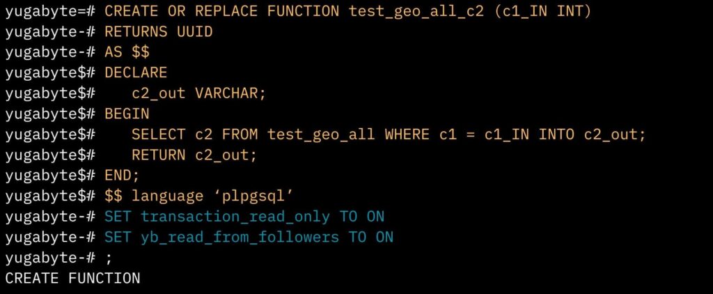 Follower Reads in function