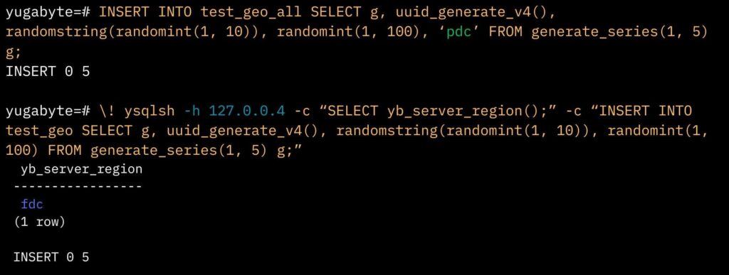 Inserting Data Locality Optimized Geo-partitioning