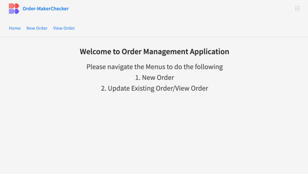 Budibase, Order Approval Home screen