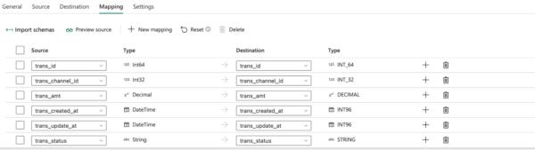 Mapping settings