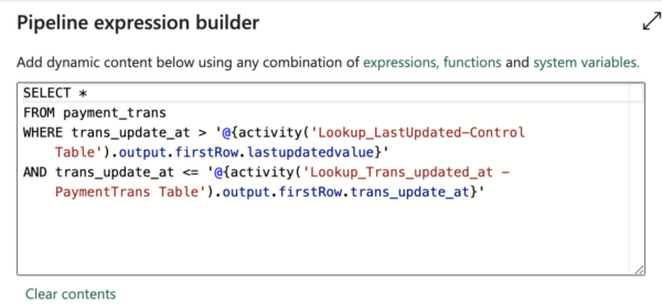 Pipeline expression builder