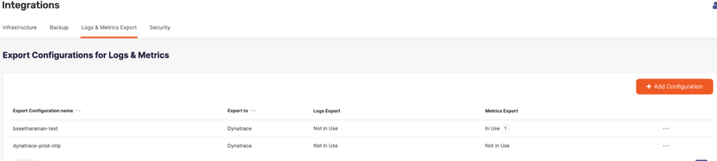Logs & Metrics Export - configuration for Dynatrace